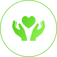 ハートをもつ手のアイコン