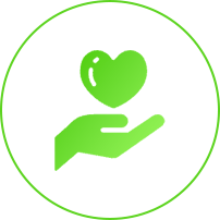 ハートをもつ手のアイコン